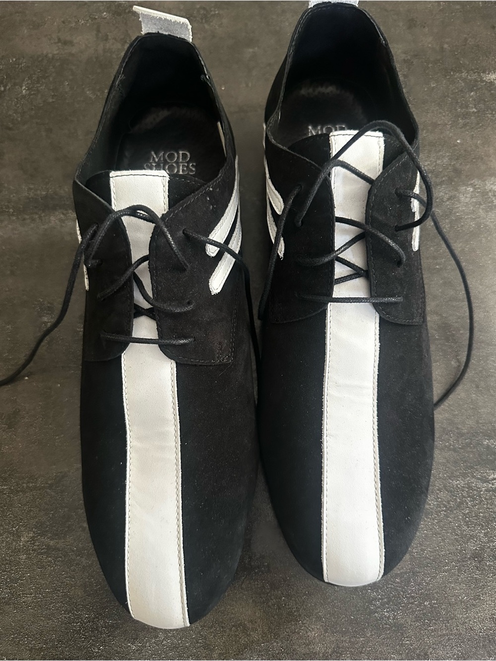 Mod Shoes Jam Stage Badgers Black White UK 12 EU 46 New in Box